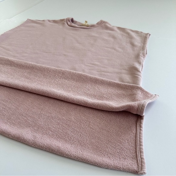 Eileen Fisher Organic Cotton French Terry Cap Sleeve Top in Light Plum | L | GUC - Picture 5 of 13